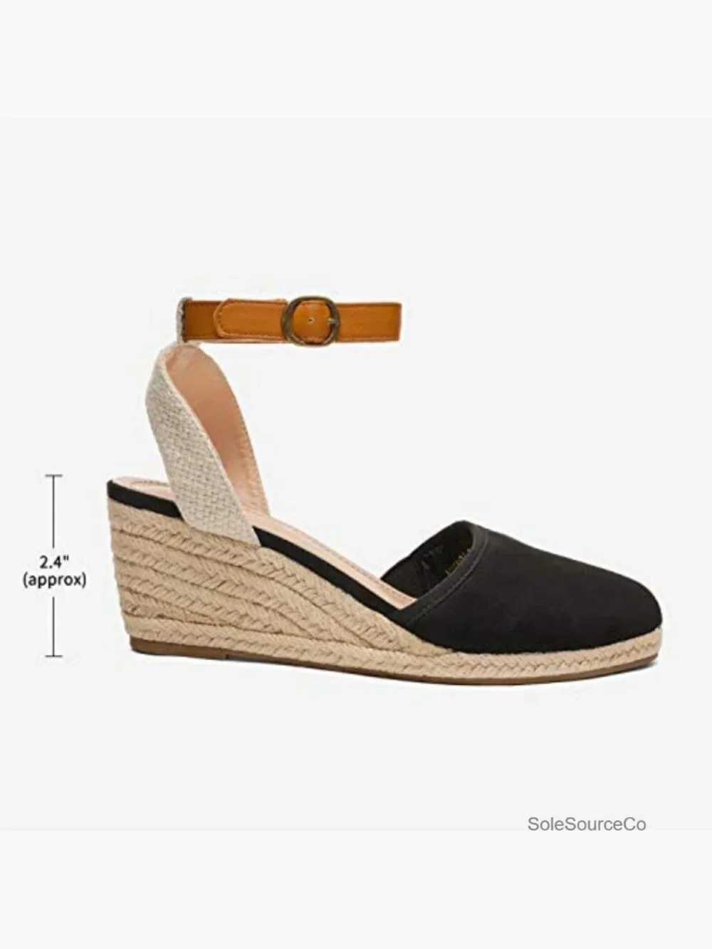 Ankle Strap Closed Toe Espadrille Wedge Sandals